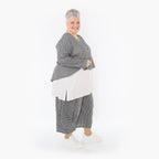  AKH Fashion Jacke in gerundeter Form, aus Baumwolle, 1461.00130, Grau/Weiß, Streifen
