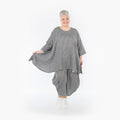  A-Form Bigshirt von AKH Fashion aus Baumwolle, 1461.00593, Grau/Weiß, Streifen, Ausgefallen