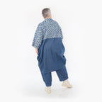  Ballonmantel von AKH Fashion aus Baumwolle, 1463.07055, Jeansblau/Grau, Kariert, Schick