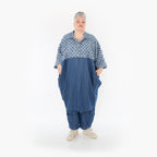  Ballonmantel von AKH Fashion aus Baumwolle, 1463.07055, Jeansblau/Grau, Kariert, Schick