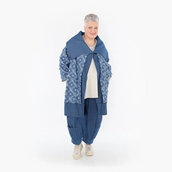  AKH Fashion Jacke in gerader Form, aus Baumwolle, 1464.07053, Jeansblau/Grau, Raute