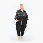  Ballonmantel von AKH Fashion aus Baumwolle, 1464.07055, Schwarz/Grau, Raute, Ausgefallen