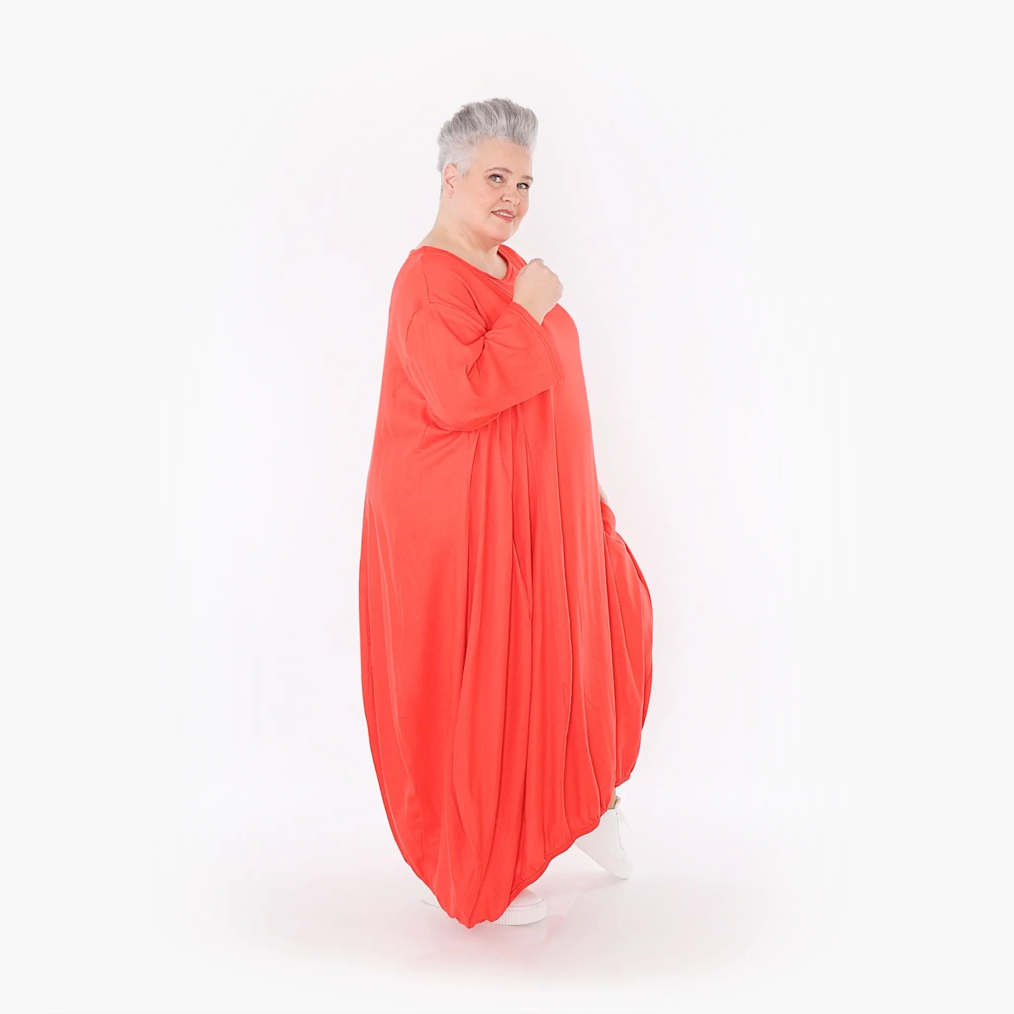  Ballonkleid von AKH Fashion aus Baumwolle, 1465.06736, Rot, Ausgefallen, Zeitlos, Schick