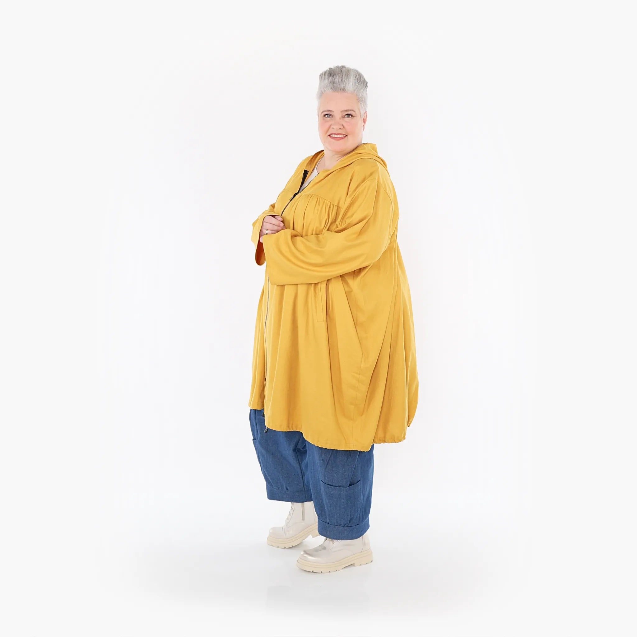  AKH Fashion Jacke in gerader Form, aus Baumwolle, 1465.07045, Honig, Ausgefallen, Zeitlos
