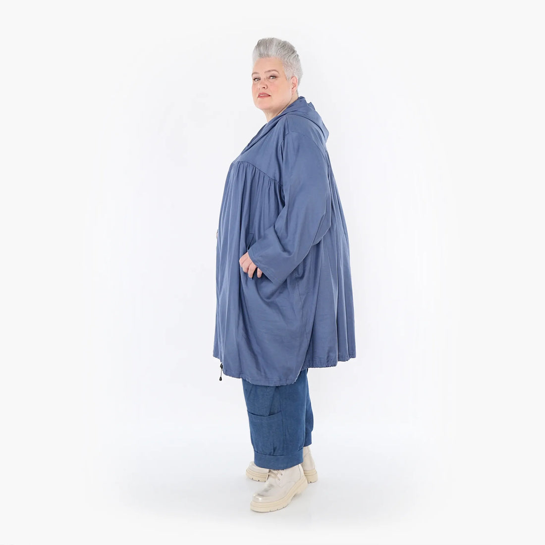  AKH Fashion Jacke in gerader Form, aus Baumwolle, 1465.07045, Jeansblau, Ausgefallen