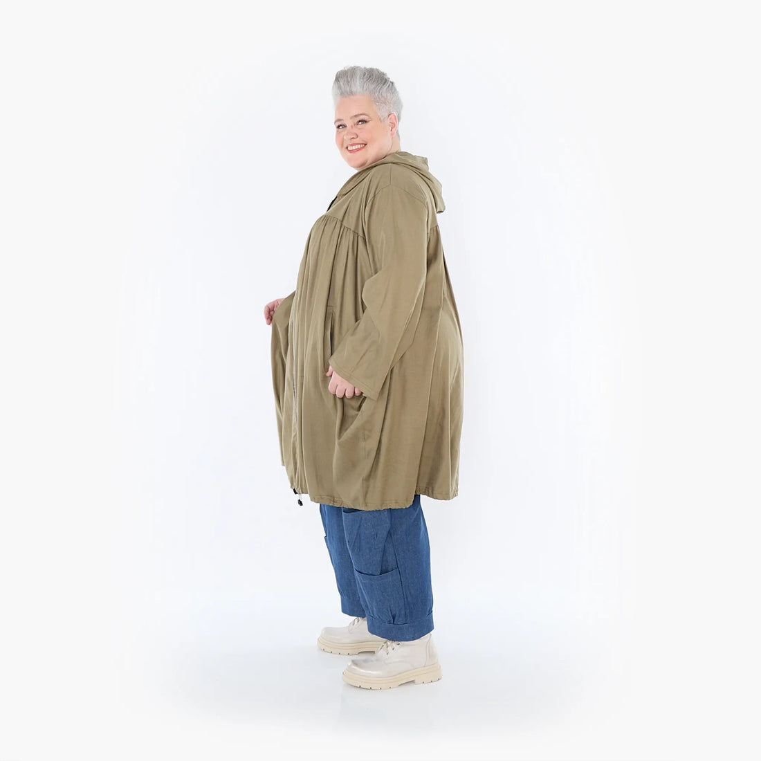  AKH Fashion Jacke in gerader Form, aus Baumwolle, 1465.07045, Pistazie, Ausgefallen