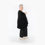  AKH Fashion Bigshirt in Glocken-Form, aus Baumwolle, 1110.02307, Schwarz, Ausgefallen, Schick