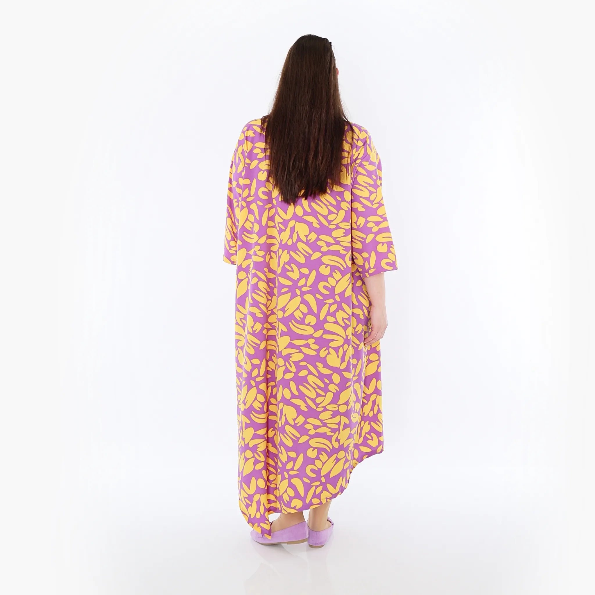  Ballonkleid von AKH Fashion aus Viskose, 1470.01927, Flieder/Gelb, Blumen, Ausgefallen