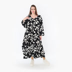  Ballonkleid von AKH Fashion aus Viskose, 1471.07064, Schwarz/Weiß, Muster, Ausgefallen
