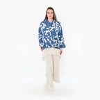 AKH Fashion Jacke in gerader Form, aus Viskose, 1471.07067, Blau/Weiß, Muster, Schick