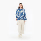  AKH Fashion Jacke in gerader Form, aus Viskose, 1471.07067, Blau/Weiß, Muster, Schick
