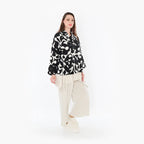  AKH Fashion Jacke in gerader Form, aus Viskose, 1471.07067, Schwarz/Weiß, Muster, Schick