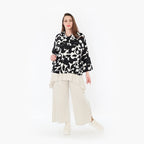  AKH Fashion Jacke in gerader Form, aus Viskose, 1471.07067, Schwarz/Weiß, Muster, Schick