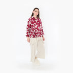  AKH Fashion Jacke in gerader Form, aus Viskose, 1471.07067, Weinrot/Weiß, Muster, Schick
