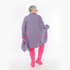  A-Form Bluse von AKH Fashion aus Viskose, 1473.06917, Fuchsia/Grün, Grafik, Ausgefallen