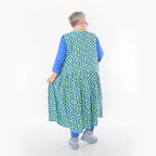  Ballon Tunika von AKH Fashion aus Viskose, 1473.07058, Lime/Blau, Grafik, Ausgefallen