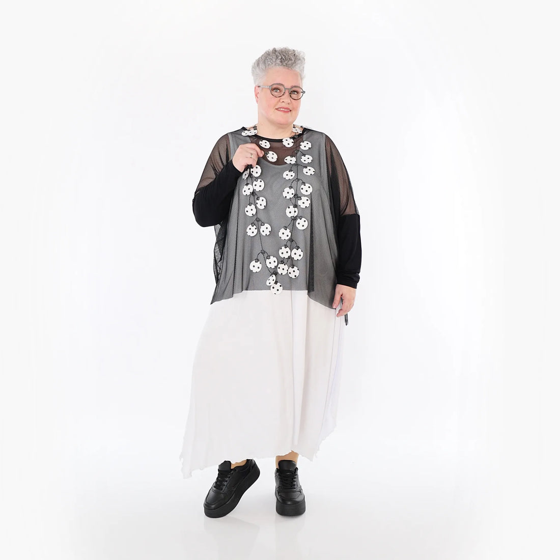  AKH Fashion Bigshirt in kastiger Form, aus Viskose, 1474.06721, Schwarz, Ausgefallen, Zeitlos