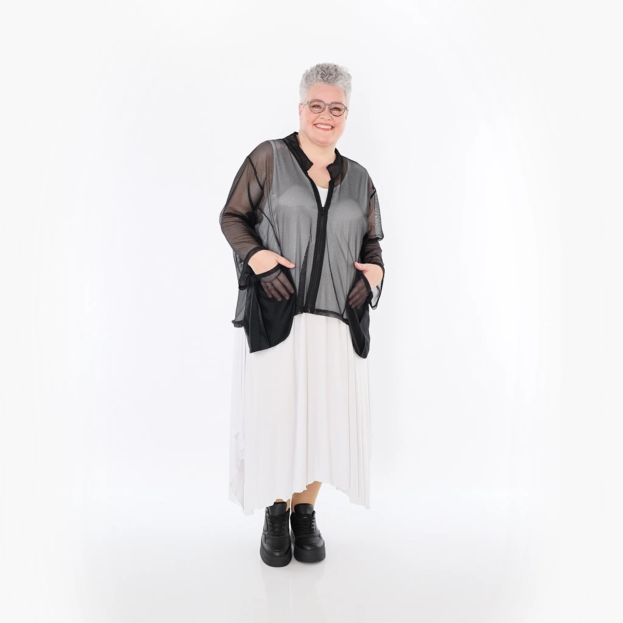  A-Form Jacke von AKH Fashion aus Viskose, 1474.06939, Schwarz, Ausgefallen, Zeitlos