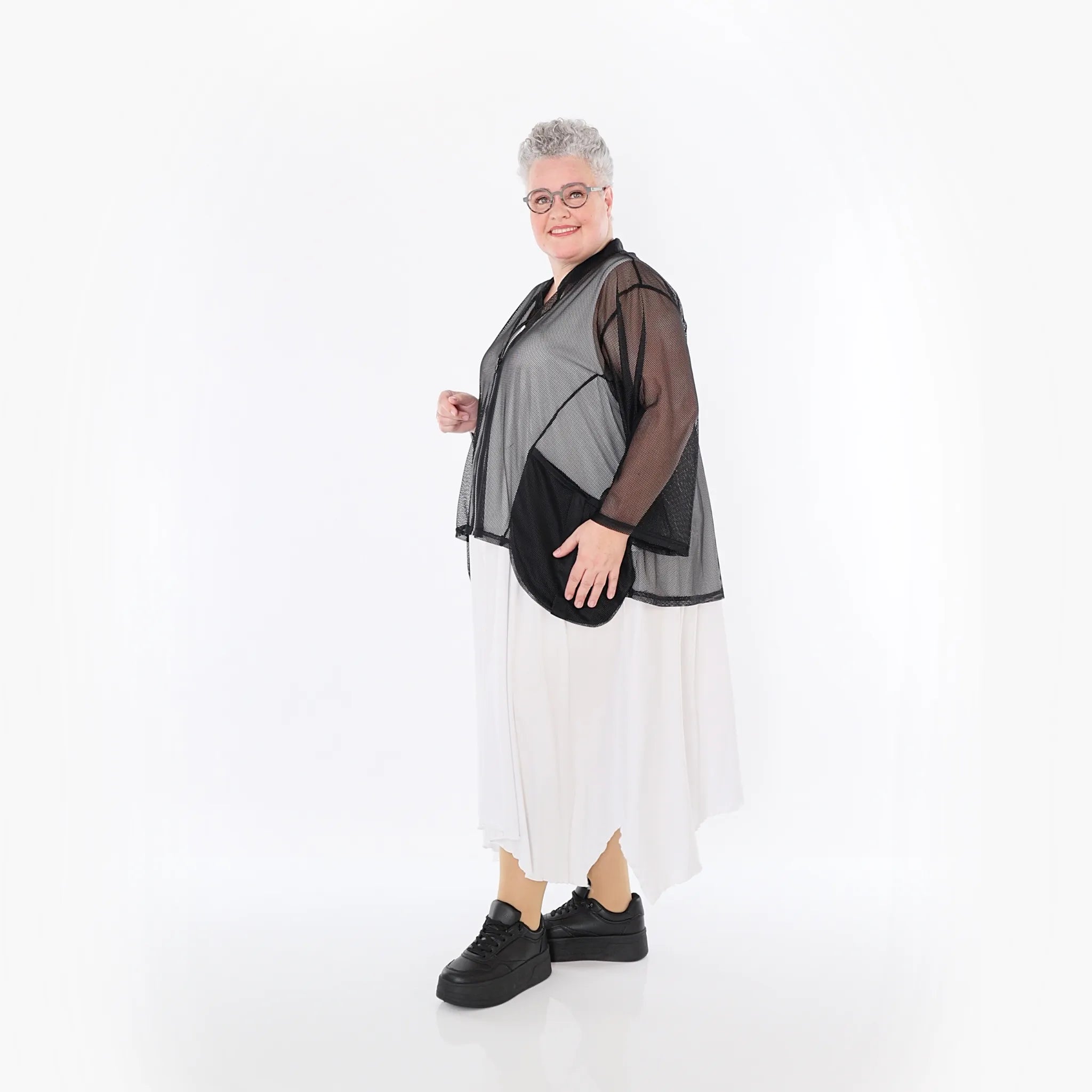  A-Form Jacke von AKH Fashion aus Viskose, 1474.06939, Schwarz, Ausgefallen, Zeitlos