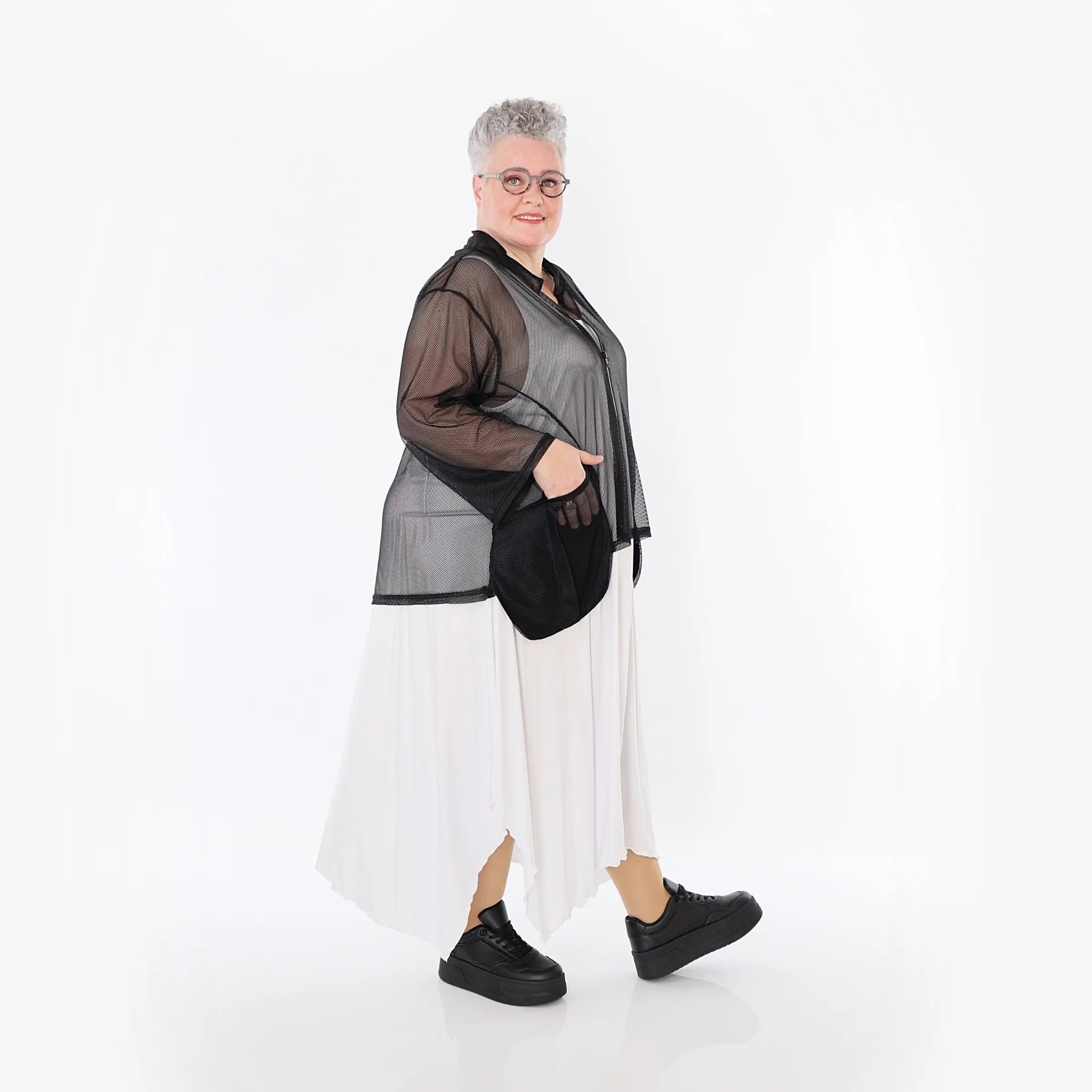  A-Form Jacke von AKH Fashion aus Viskose, 1474.06939, Schwarz, Ausgefallen, Zeitlos