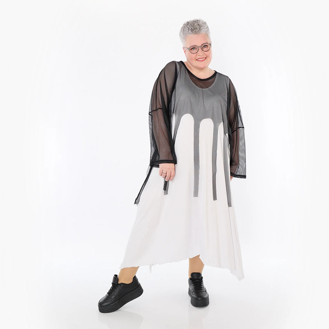  AKH Fashion Bigshirt in kastiger Form, aus Viskose, 1474.06966, Schwarz, Ausgefallen, Zeitlos
