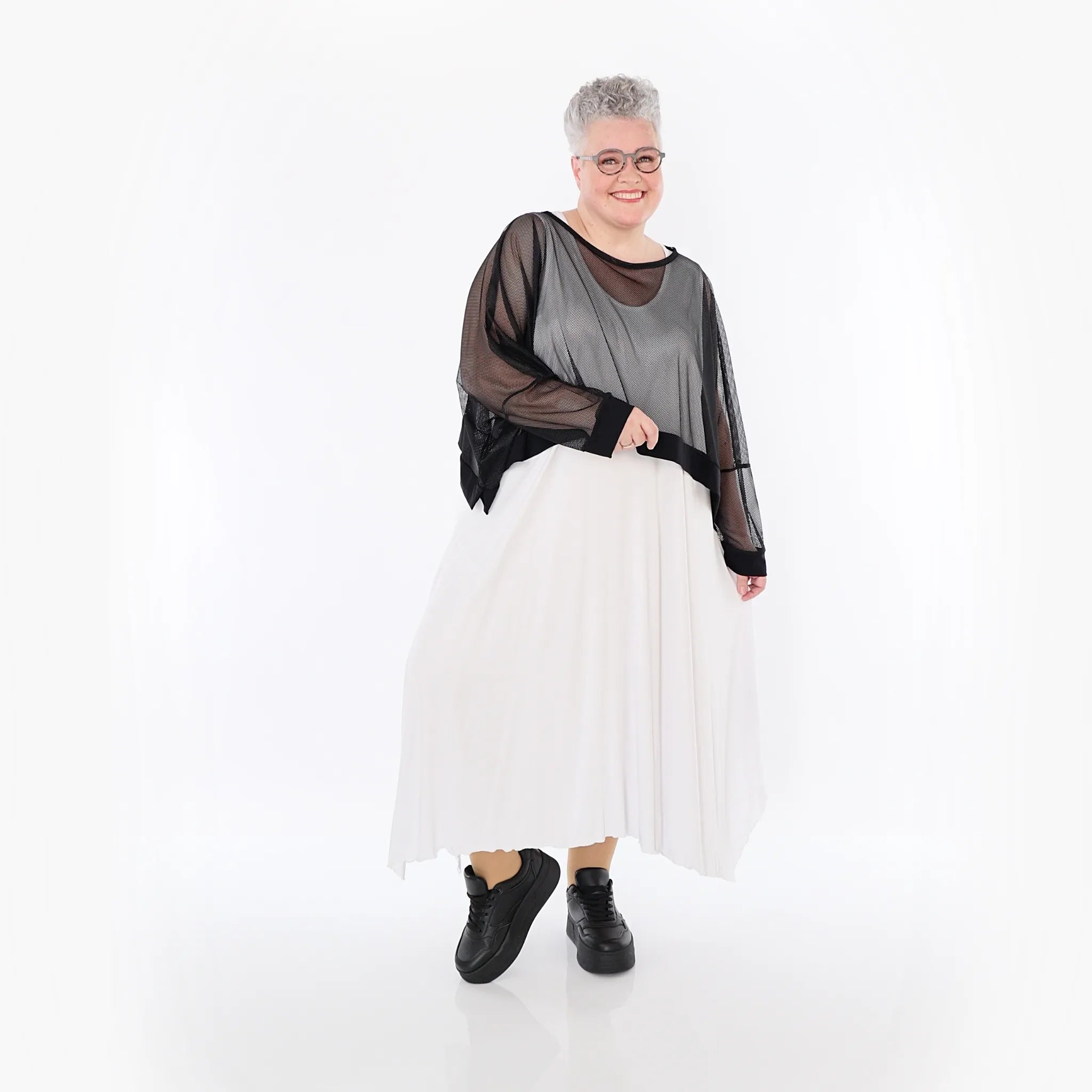  AKH Fashion Überwurf in kastiger Form, aus Viskose, 1474.07011, Schwarz, Ausgefallen