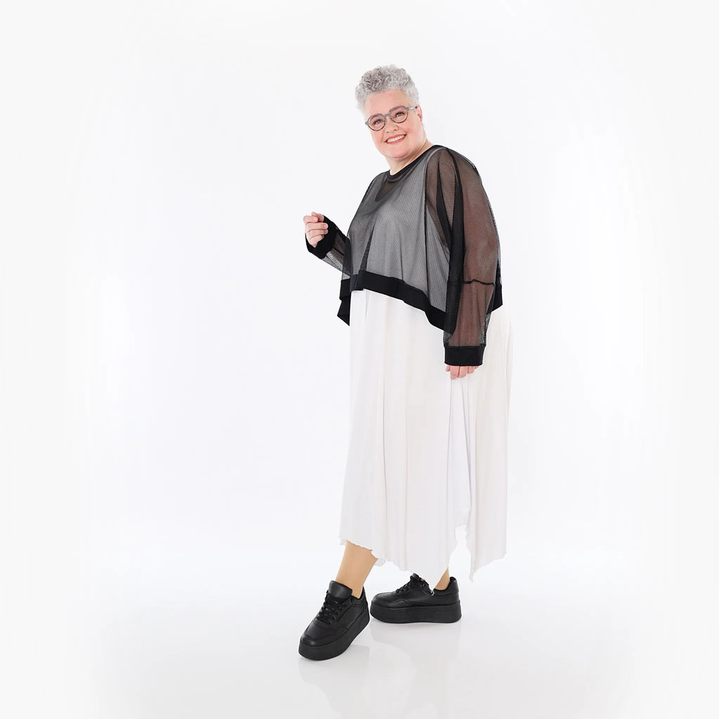  AKH Fashion Überwurf in kastiger Form, aus Viskose, 1474.07011, Schwarz, Ausgefallen