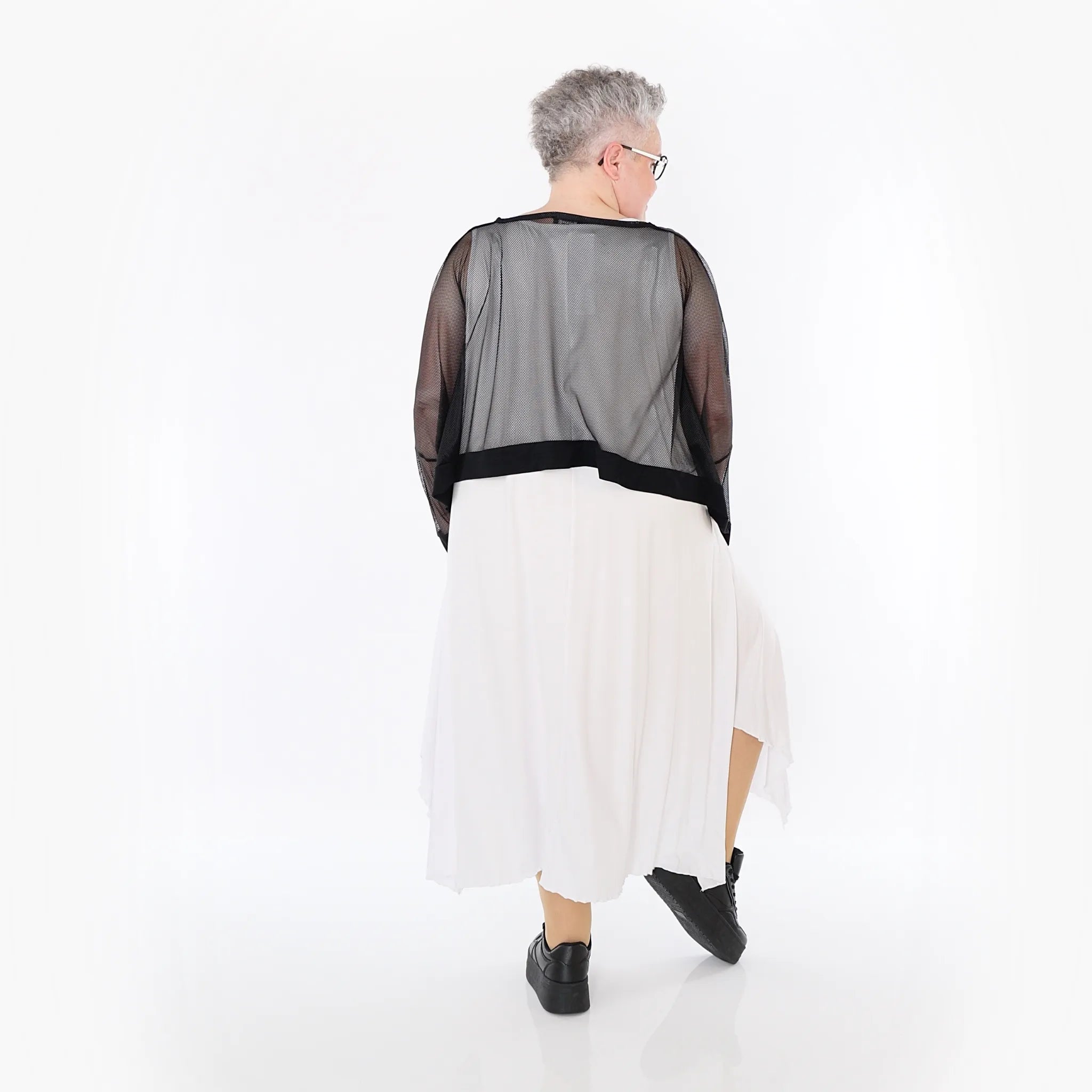  AKH Fashion Überwurf in kastiger Form, aus Viskose, 1474.07011, Schwarz, Ausgefallen