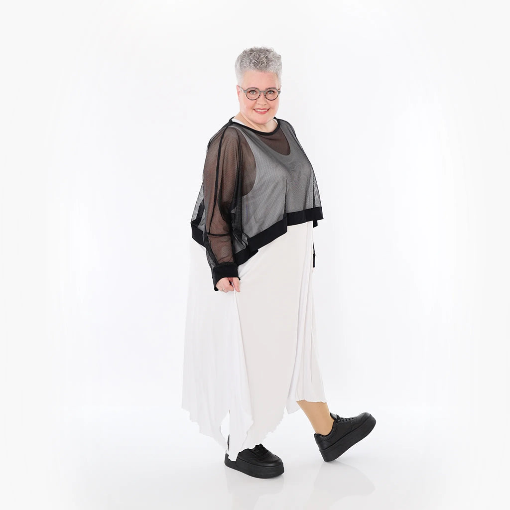  AKH Fashion Überwurf in kastiger Form, aus Viskose, 1474.07011, Schwarz, Ausgefallen