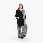  A-Form Bigshirt von AKH Fashion aus Viskose, 1475.07075, Schwarz/Weiß, Buchstaben, Schick