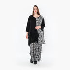  A-Form Bigshirt von AKH Fashion aus Viskose, 1475.07075, Schwarz/Weiß, Buchstaben, Schick