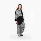  AKH Fashion Jacke in kastiger Form, aus Viskose, 1475.07076, Schwarz/Weiß, Buchstaben