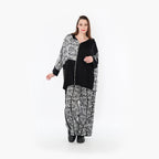  AKH Fashion Jacke in kastiger Form, aus Viskose, 1475.07076, Schwarz/Weiß, Buchstaben