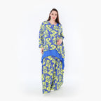  A-Form Jacke von AKH Fashion aus Viskose, 1476.07078, Blau/Gelb, Batik, Ausgefallen