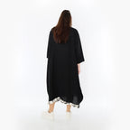  Ballonkleid von AKH Fashion aus Baumwolle, 1477.07071, Schwarz/Ecru, Ausgefallen, Zeitlos