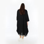  Ballonkleid von AKH Fashion aus Baumwolle, 1478.07071, Schwarz/Ecru, Ausgefallen, Zeitlos