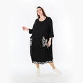  Ballonkleid von AKH Fashion aus Baumwolle, 1478.07071, Schwarz/Ecru, Ausgefallen, Zeitlos