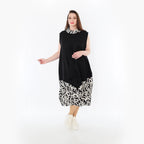  Ballon Tunika von AKH Fashion aus Baumwolle, 1478.07072, Schwarz/Ecru, Ausgefallen, Schick