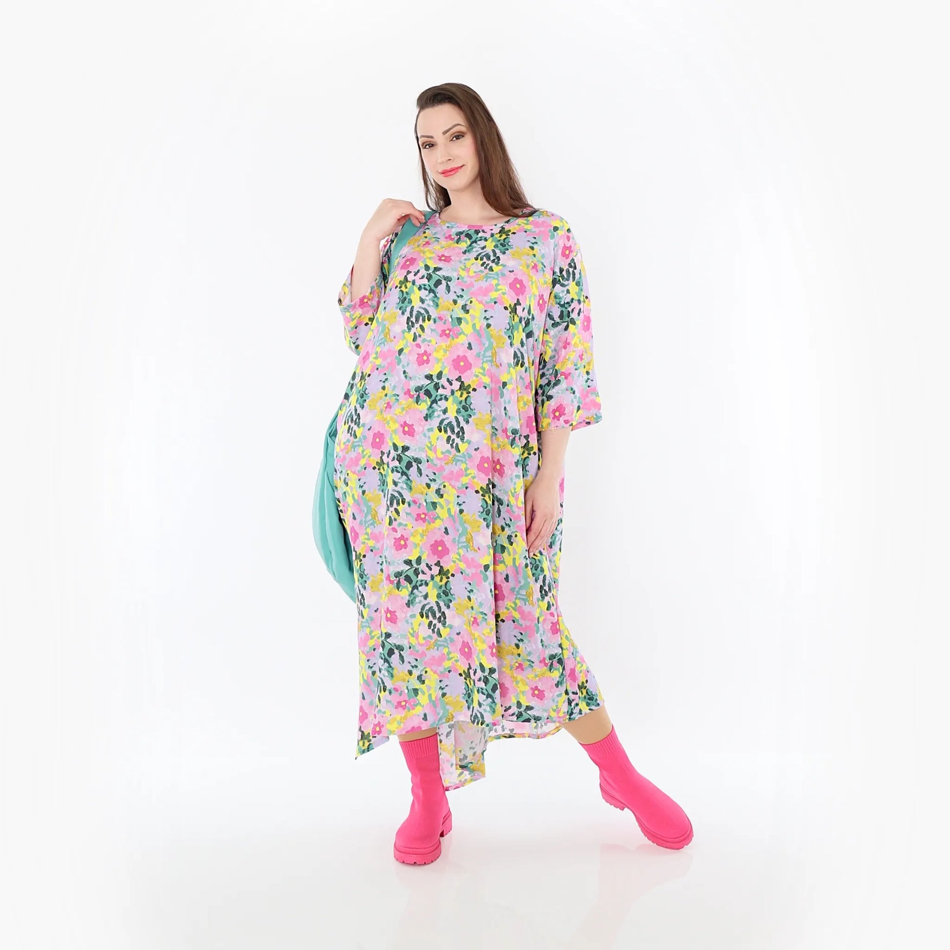  Ballonkleid von AKH Fashion aus Viskose, 1479.01927, Multicolor, Blumen, Ausgefallen
