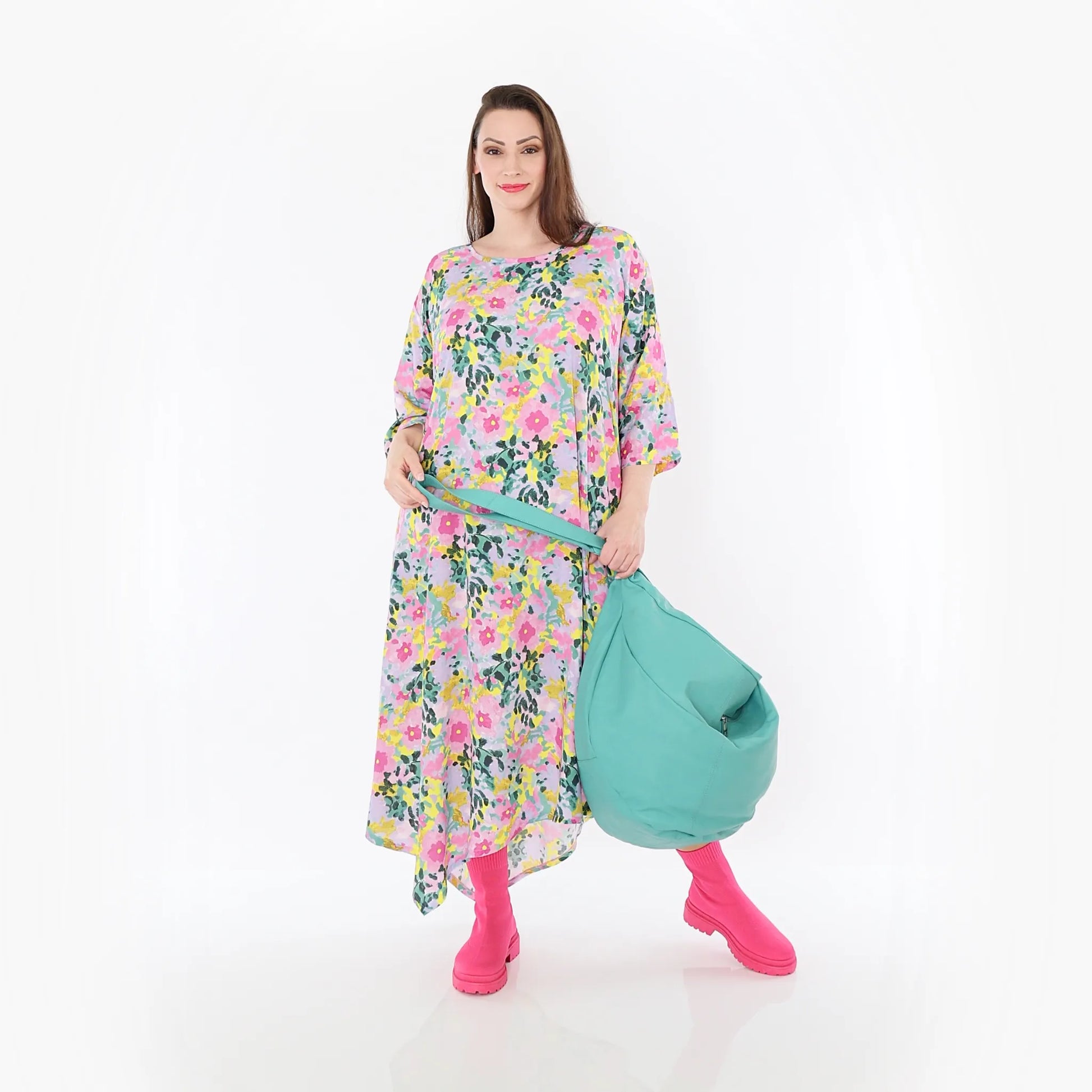  Ballonkleid von AKH Fashion aus Viskose, 1479.01927, Multicolor, Blumen, Ausgefallen