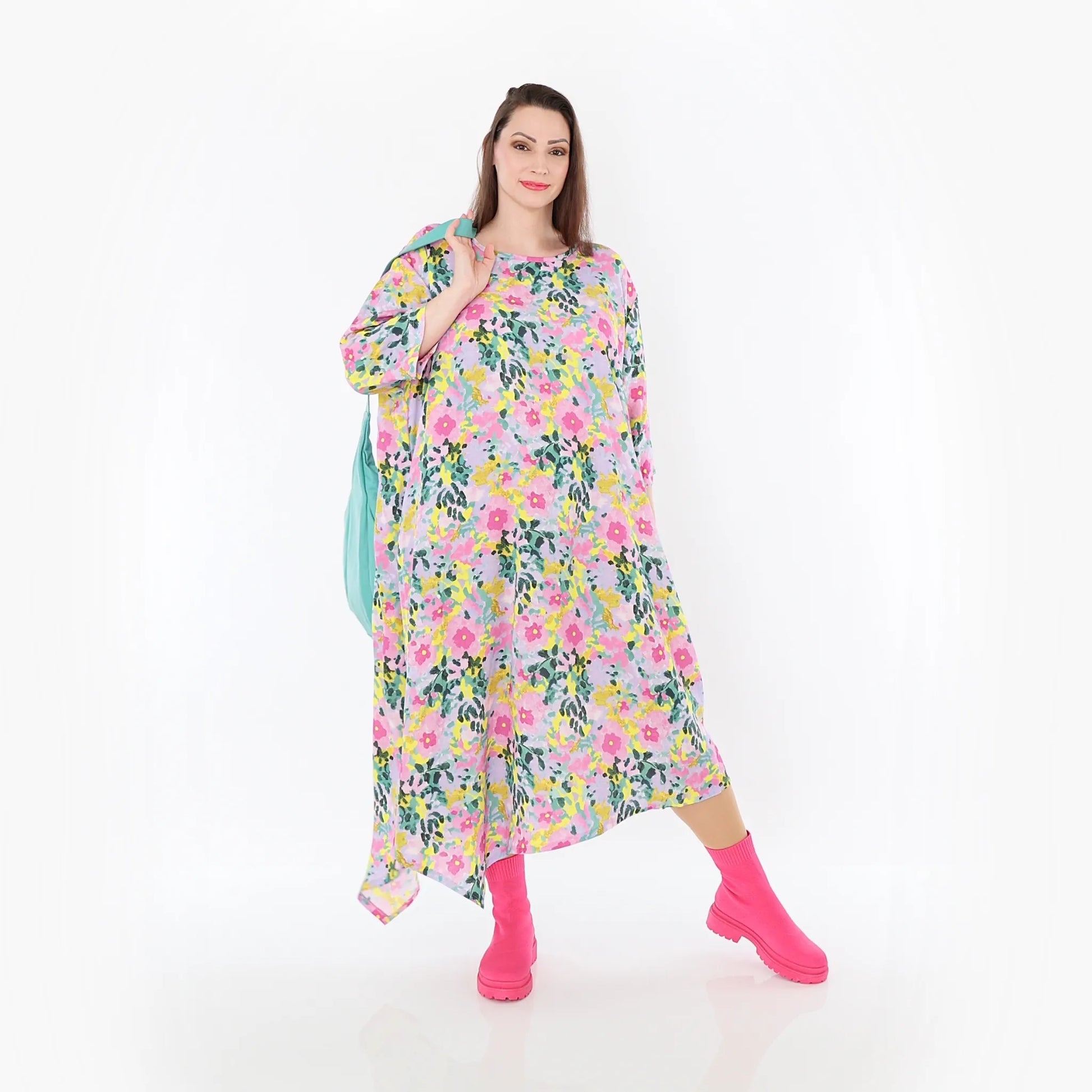  Ballonkleid von AKH Fashion aus Viskose, 1479.01927, Multicolor, Blumen, Ausgefallen