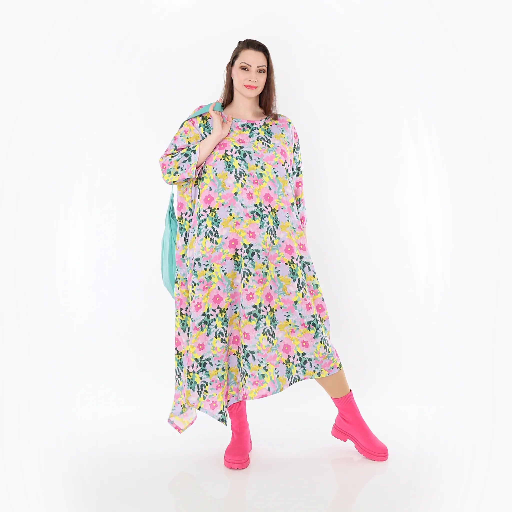  Ballonkleid von AKH Fashion aus Viskose, 1479.01927, Multicolor, Blumen, Ausgefallen