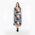  Ballonkleid von AKH Fashion aus Viskose, 1481.04489, Schwarz/Weiß, Punkte, Ausgefallen
