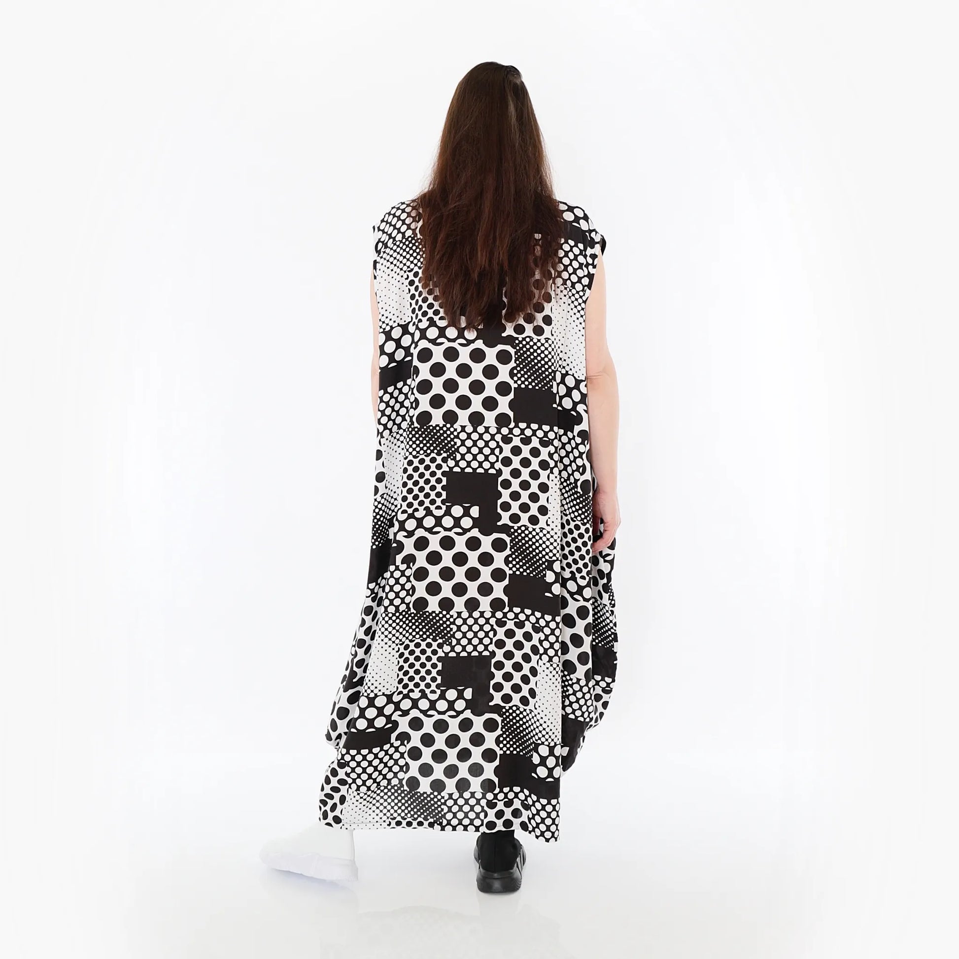  Ballonkleid von AKH Fashion aus Viskose, 1481.04491, Schwarz/Weiß, Punkte, Ausgefallen