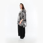  A-Form Bigshirt von AKH Fashion aus Viskose, 1481.00593, Schwarz/Weiß, Punkte, Ausgefallen
