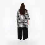  A-Form Bigshirt von AKH Fashion aus Viskose, 1481.00593, Schwarz/Weiß, Punkte, Ausgefallen