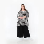  A-Form Bigshirt von AKH Fashion aus Viskose, 1481.00593, Schwarz/Weiß, Punkte, Ausgefallen