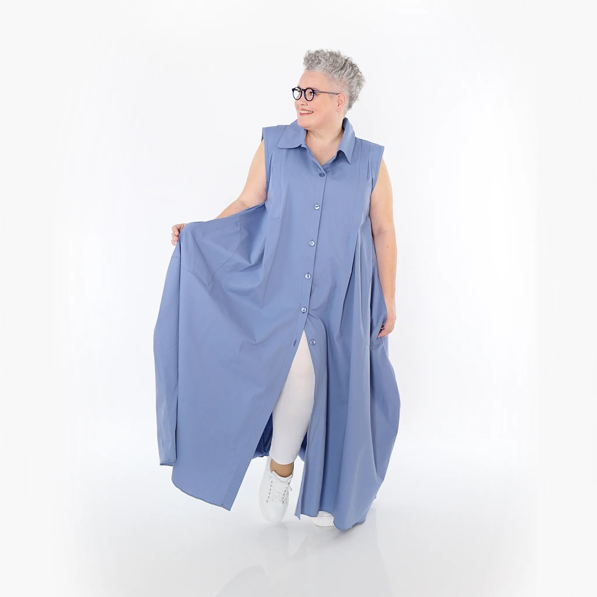  Ballon Weste von AKH Fashion aus Baumwolle, 1482.07066, Azurblau, Ausgefallen, Zeitlos