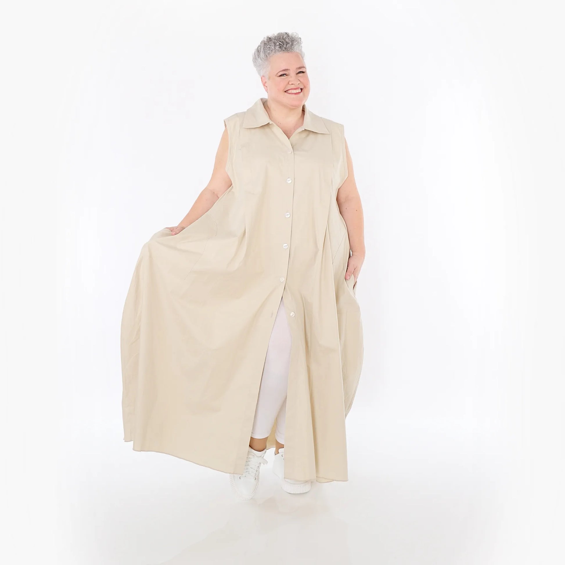  Ballon Weste von AKH Fashion aus Baumwolle, 1482.07066, Beige, Ausgefallen, Zeitlos