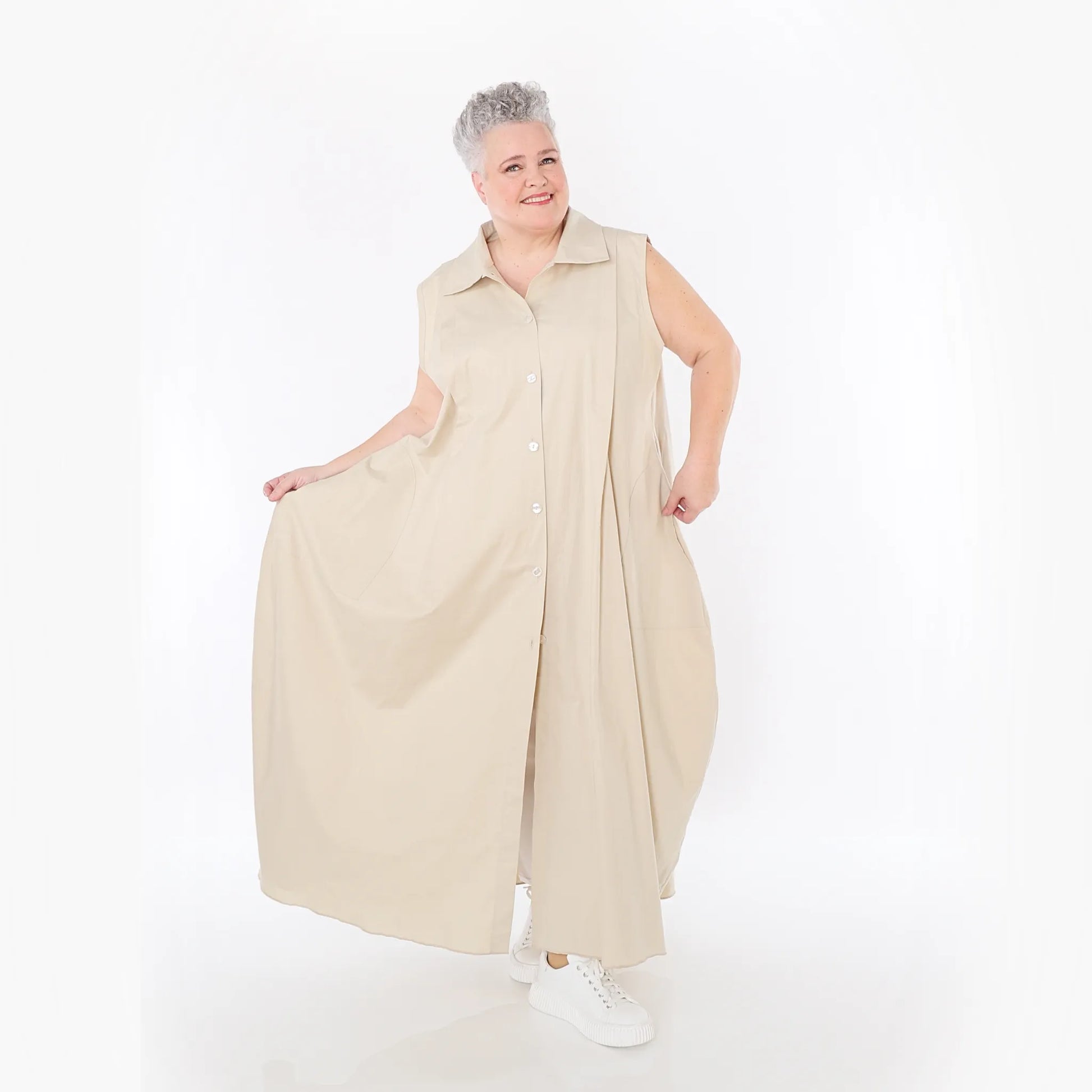  Ballon Weste von AKH Fashion aus Baumwolle, 1482.07066, Beige, Ausgefallen, Zeitlos
